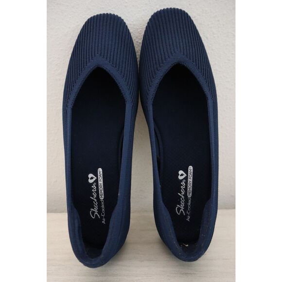 Cleo's x Skechers 159126 Women Sz 8.5 Navy Blue Cleo Square Blissful Soul Flats - Picture 2 of 12